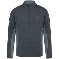 Los Angeles Angels Levelwear Waffle Insignia 2.0 Quarter-Zip Pullover - Heather Black - MLB Online