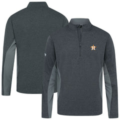 Houston Astros Levelwear Waffle Insignia 2.0 Quarter-Zip Pullover - Heather Black - MLB Sale