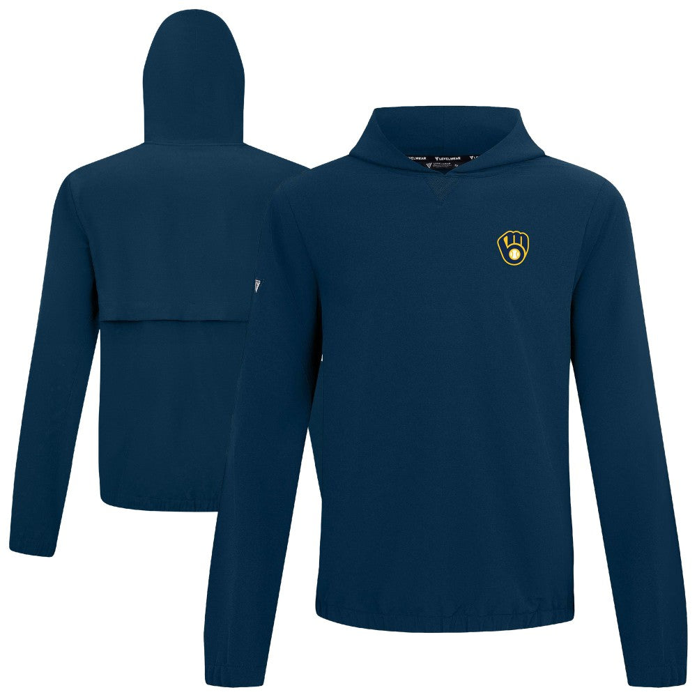Milwaukee Brewers Levelwear Action Insignia 2.0 Pullover Hoodie - Navy - MLB Online