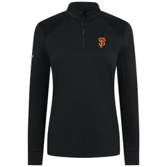 San Francisco Giants Levelwear Women's Power Insignia 2.0 Quarter-Zip Pullover Top - Black - MLB Lifestyle