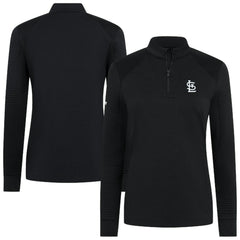 St. Louis Cardinals Levelwear Women's Power Insignia 2.0 Quarter-Zip Pullover Top - Black - MLB Lifestyle