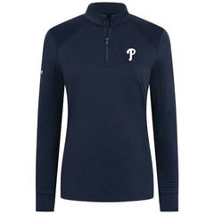 Philadelphia Phillies Levelwear Women's Power Insignia 2.0 Quarter-Zip Pullover Top - Navy - MLB Lifestyle