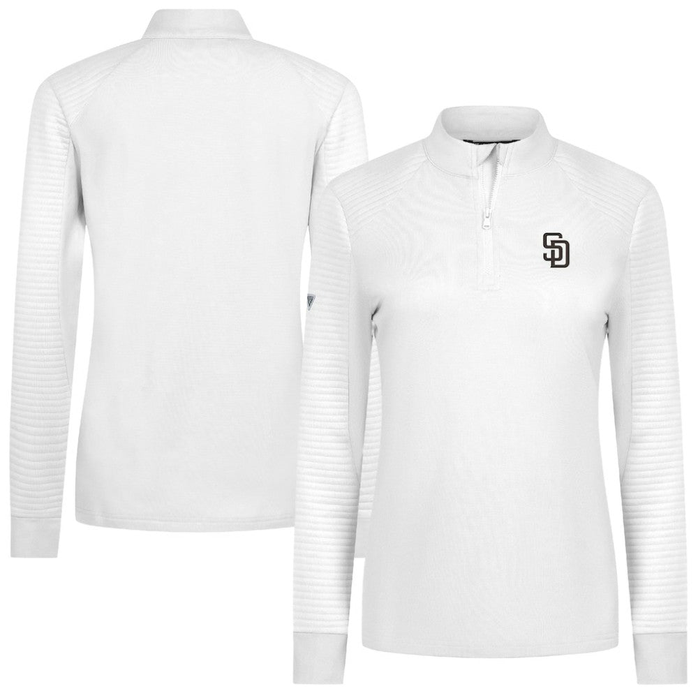 San Diego Padres Levelwear Women's Power Insignia 2.0 Quarter-Zip Pullover Top - White - MLB Sale