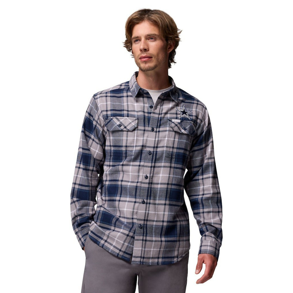 Columbia Dallas Cowboys Flare Gun Long-Sleeve Button-Up Flannel Shirt Navy