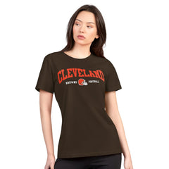 Cleveland Browns G-III 4Her by Carl Banks Women's Super-Slim Lightweight Winning Crew T-Shirt Brown