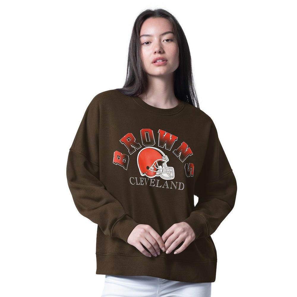 Cleveland Browns G-III 4Her by Carl Banks Women's Oversized Feud Sweatshirt Brown