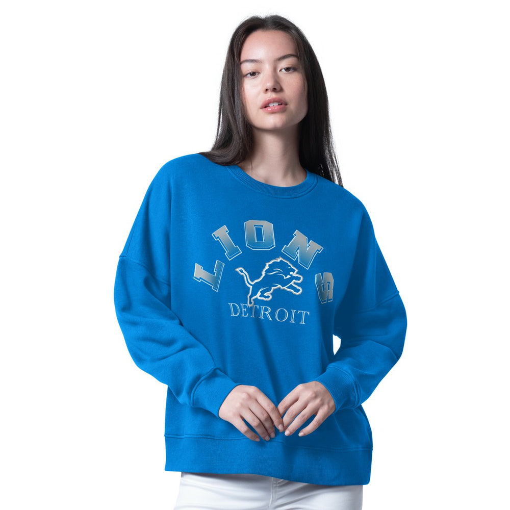 Detroit Lions G-III 4Her by Carl Banks Women's Oversized Feud Sweatshirt Blue