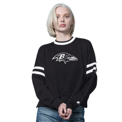 Baltimore Ravens Starter Women's Rally Drop Shoulder Cropped Sweatshirt Black