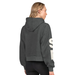 San Francisco 49ers Starter Women's Star Player Cropped Fleece Pullover Hoodie Heather Charcoal