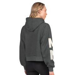 Minnesota Vikings Starter Women's Star Player Cropped Fleece Pullover Hoodie Heather Charcoal