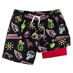 Arizona Cardinals Chubbies The Neon 5.5" Classic Lined Swim Trunks Black