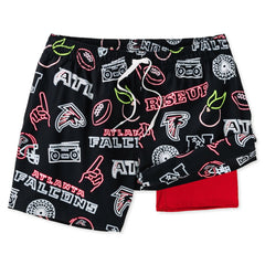 Atlanta Falcons Chubbies The Neon 5.5" Classic Lined Swim Trunks Black