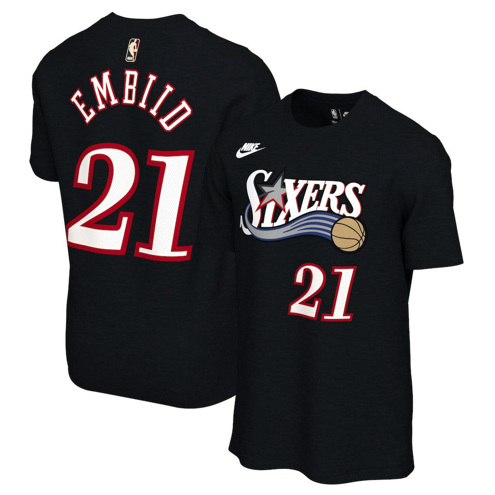 Joel Embiid Philadelphia 76ers Unisex Name & Number T-Shirt Classic Edition Black | Nike Near Me