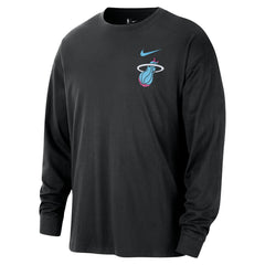 Miami Heat 2025/26 City Edition Remix Essential Logo Long Sleeve T-Shirt Black | Nike US