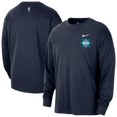 Oklahoma City Thunder 2025/26 City Edition Remix Essential Logo Long Sleeve T-Shirt Navy | Nike US