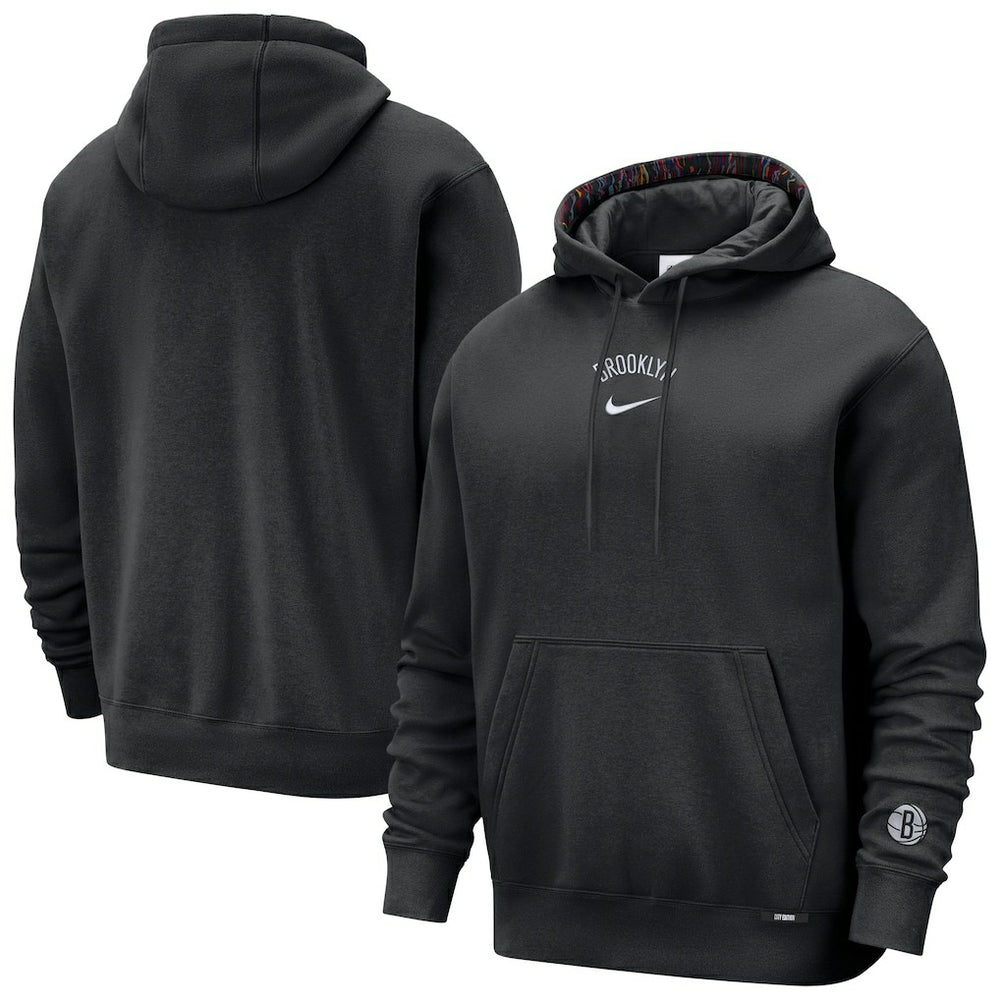 Brooklyn Nets 2025/26 City Edition Courtside Remix Premium Hoodie Black | Nike for sale