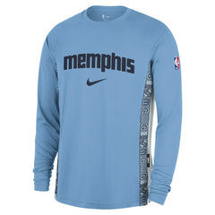 Memphis Grizzlies 2025/26 City Edition Authentic Pregame Dri-FIT Long Sleeve Shooting T-Shirt Light Blue | Nike outlet