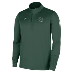 Milwaukee Bucks 2025/26 City Edition Remix Authentic Coaches Dri-FIT Half-Zip Top Hunter Green | Nike discount