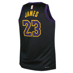 LeBron James Los Angeles Lakers Youth 2025/26 City Edition Swingman Jersey Black | Nike Lifestyle