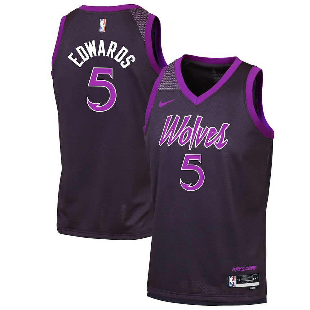 Anthony Edwards Minnesota Timberwolves Youth 2025/26 City Edition Swingman Jersey Purple | Nike Near Me