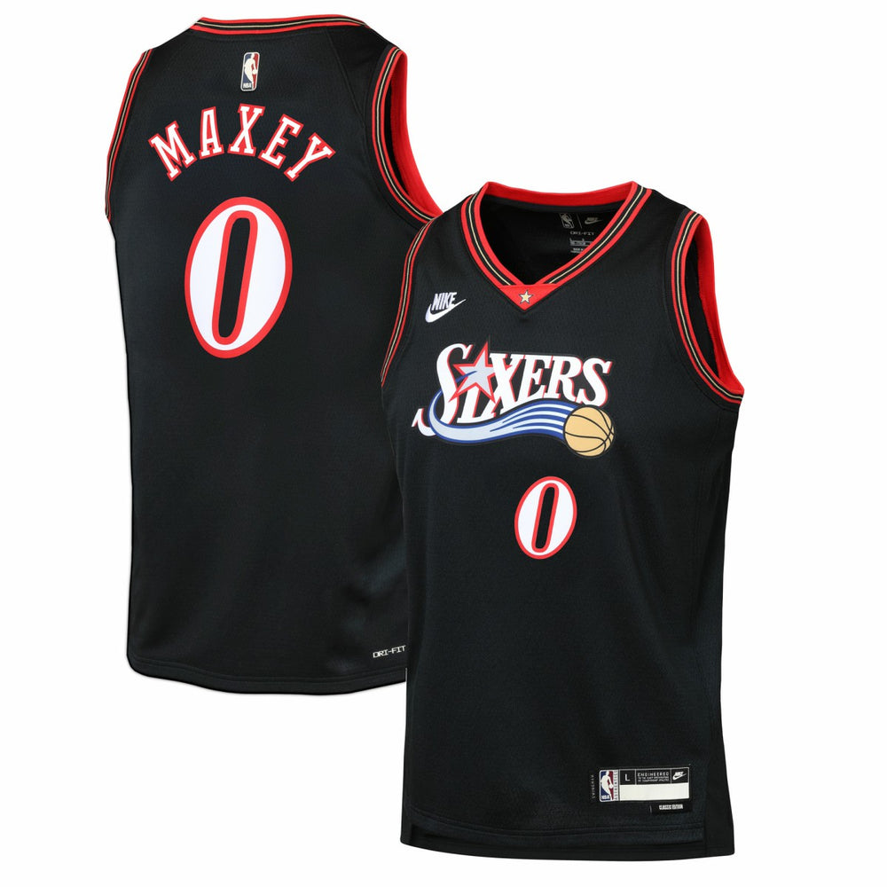 Tyrese Maxey Philadelphia 76ers Youth Swingman Jersey Classic Edition Black | Nike for sale