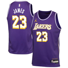 LeBron James Los Angeles Lakers Jordan Brand Youth Swingman Jersey Statement Edition Purple