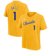 LaMelo Ball Charlotte Hornets Youth 2025/26 City Edition Name & Number T-Shirt Yellow | Nike Near Me