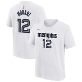 Ja Morant Memphis Grizzlies Youth 2025/26 City Edition Name & Number T-Shirt White | Nike for sale