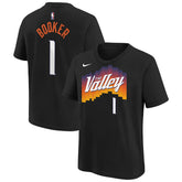 Devin Booker Phoenix Suns Youth 2025/26 City Edition Name & Number T-Shirt Black | Nike Lifestyle