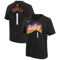 Devin Booker Phoenix Suns Youth 2025/26 City Edition Name & Number T-Shirt Black | Nike Lifestyle