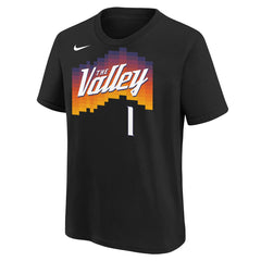 Devin Booker Phoenix Suns Youth 2025/26 City Edition Name & Number T-Shirt Black | Nike Lifestyle
