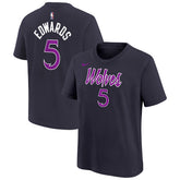 Anthony Edwards Minnesota Timberwolves Youth 2025/26 City Edition Name & Number T-Shirt Purple | Nike Lifestyle