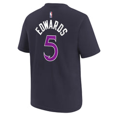 Anthony Edwards Minnesota Timberwolves Youth 2025/26 City Edition Name & Number T-Shirt Purple | Nike Lifestyle