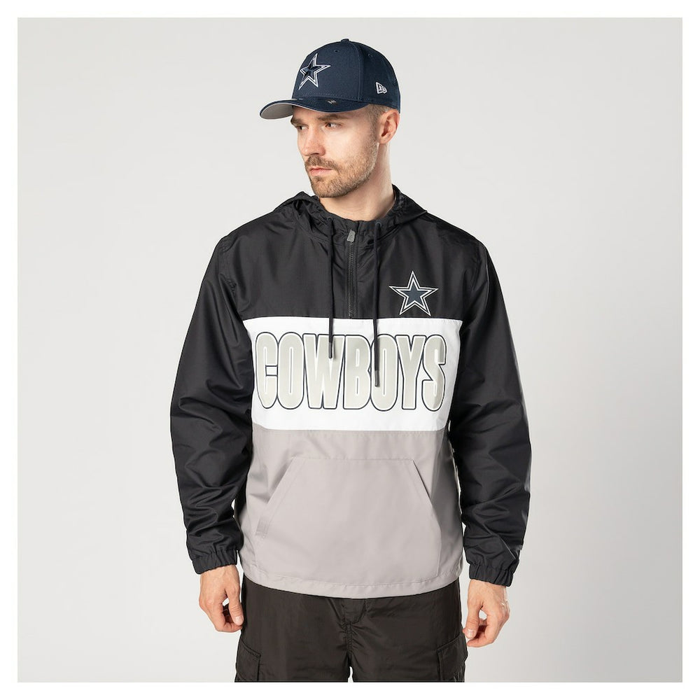 Dallas Cowboys New Era Ripstop Quarter-Zip Hooded Windbreaker Navy