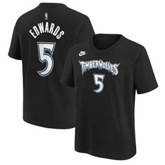 Anthony Edwards Minnesota Timberwolves Youth Name & Number T-Shirt Classic Edition Black | Nike US