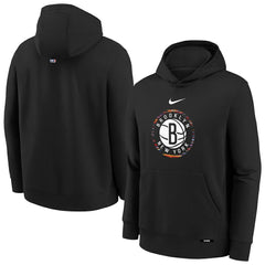 Brooklyn Nets Youth 2025/26 City Edition Club Fleece Pullover Hoodie Black | Nike outlet