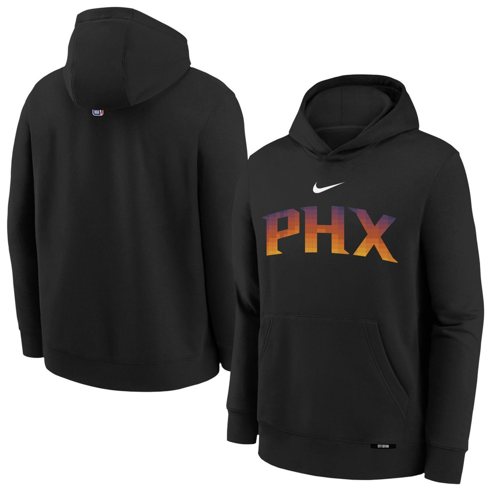 Phoenix Suns Youth 2025/26 City Edition Club Fleece Pullover Hoodie Black | Nike outlet
