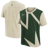 Milwaukee Bucks Youth 2025/26 City Edition Max90 T-Shirt Cream/Hunter Green | Nike Lifestyle