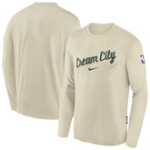 Milwaukee Bucks Youth 2025/26 City Edition Dri-Fit Long Sleeve Game Top White | Nike US