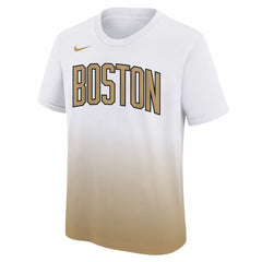 Boston Celtics Youth 2025/26 City Edition Max90 T-Shirt White/Gold | Nike outlet