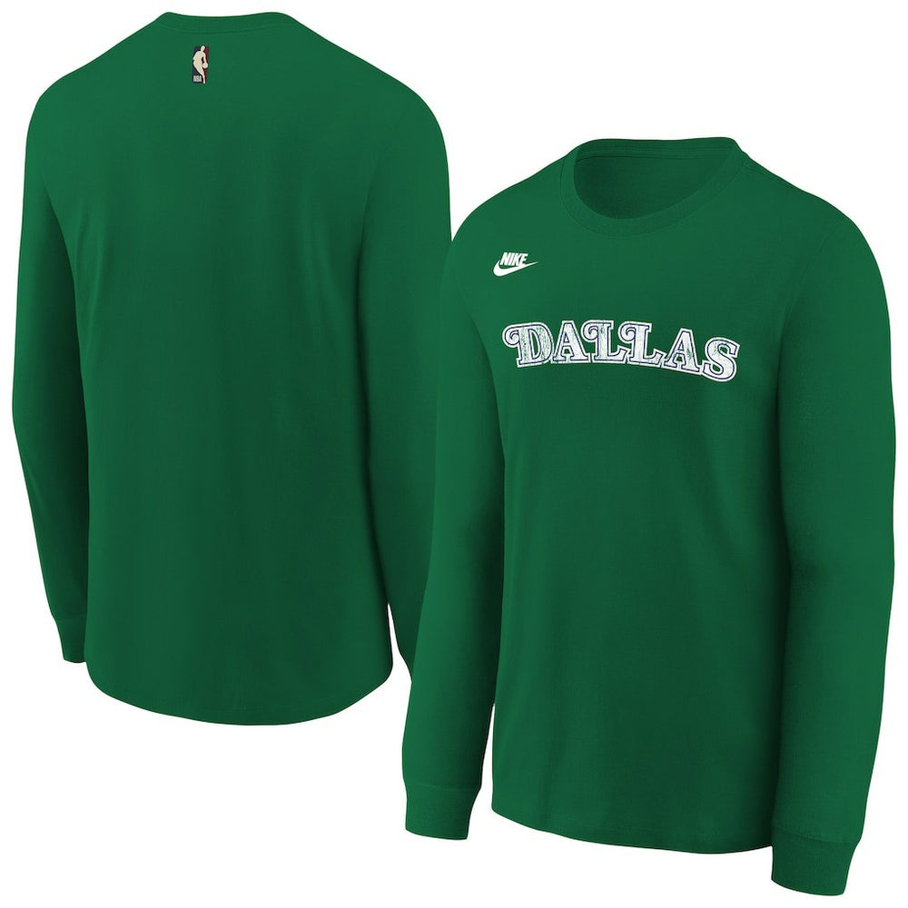 Dallas Mavericks Youth Hardwood Classics Essential Logo Max90 Long Sleeve T-Shirt for sale Green | Nike discount