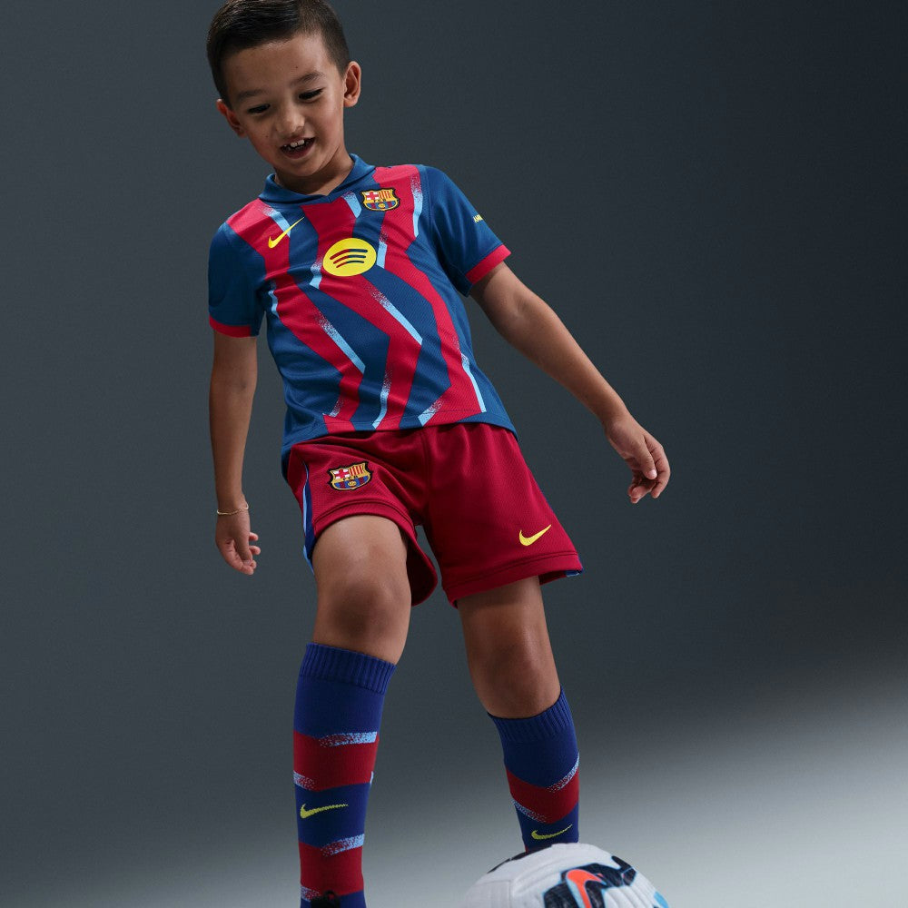 Barcelona Preschool 2025/26 Fourth Stadium Kit Set Blue/Red - Nike Discount