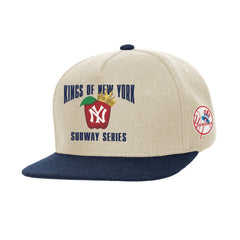 New York Yankees Mitchell & Ness Subway Series Matchup Pro Pinch Snapback - Cream - Mitchell & Ness Sale