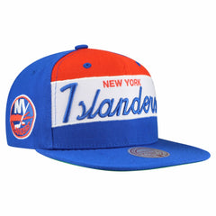 New York Islanders Mitchell & Ness Retro Script Colorblock Snapback Hat - Royal - NHL 202950562