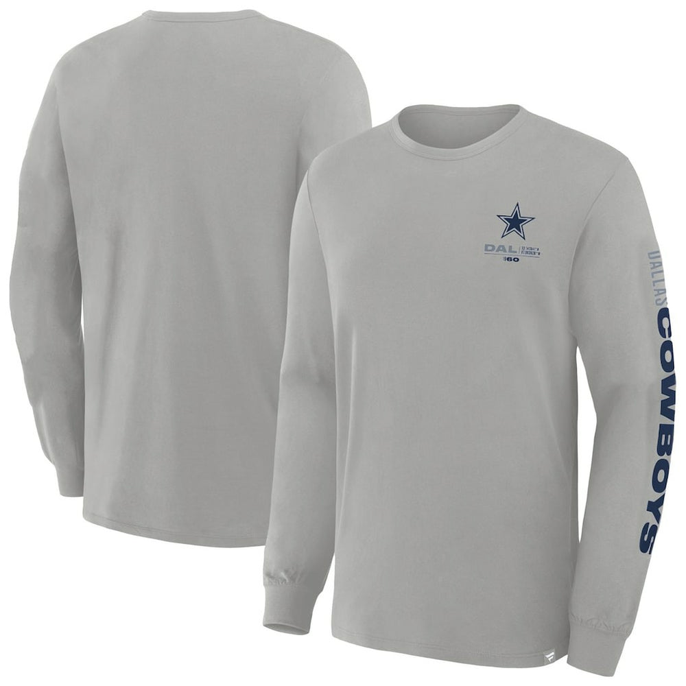 Fanatics Dallas Cowboys Big & Tall Clock Management Legacy Long Sleeve T-Shirt Heather Gray