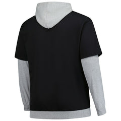 Fanatics Pittsburgh Steelers Big & Tall Twofer Pullover Hoodie Black/Heather Gray