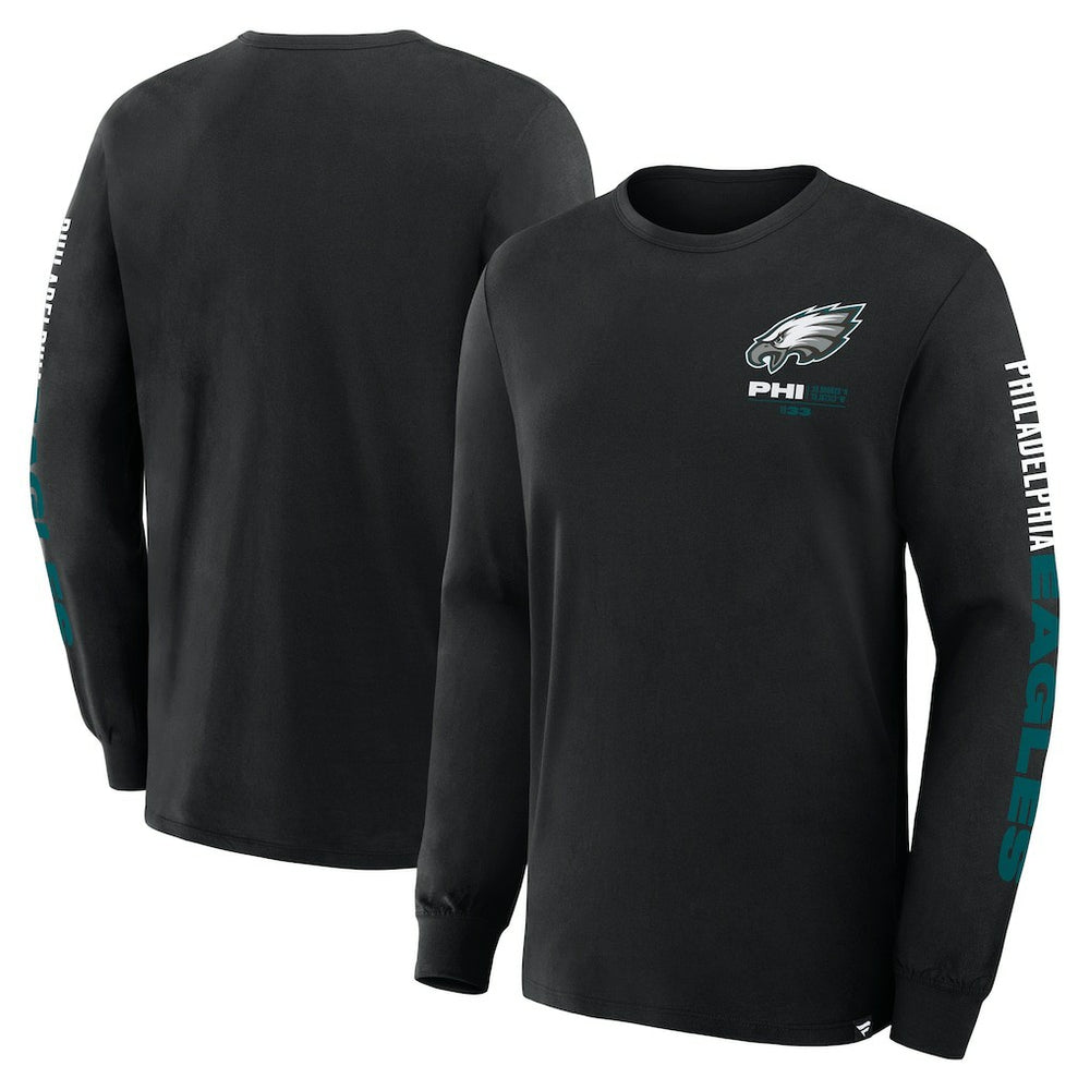 Fanatics Philadelphia Eagles Big & Tall Clock Management Legacy Long Sleeve T-Shirt Black