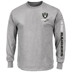 Fanatics Las Vegas Raiders Big & Tall Clock Management Legacy Long Sleeve T-Shirt Heather Gray