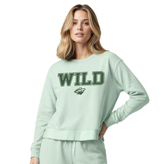 Minnesota Wild Concepts Sport Women's Tonal Pullover Tri-Blend Sweatshirt - Light Green - NHL 202955450