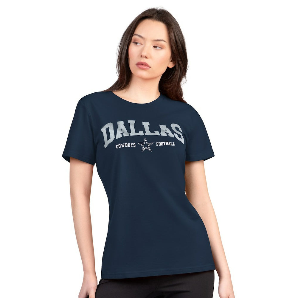 Dallas Cowboys G-III 4Her by Carl Banks Women's Super-Slim Lightweight Winning Crew T-Shirt Navy